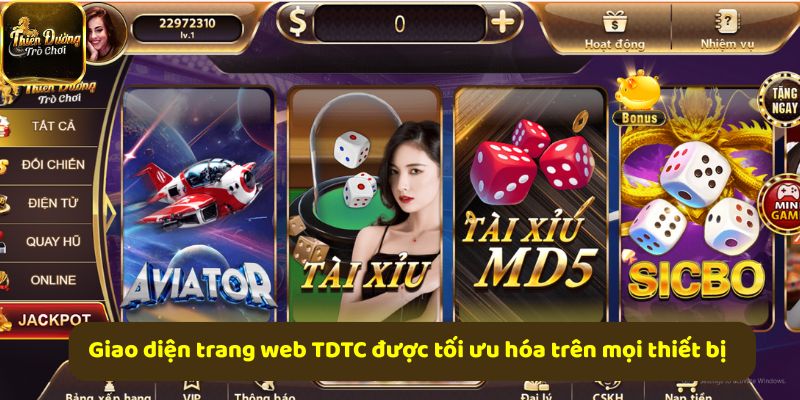 Giao diện trang web TDTC được tối ưu hóa trên mọi thiết bị